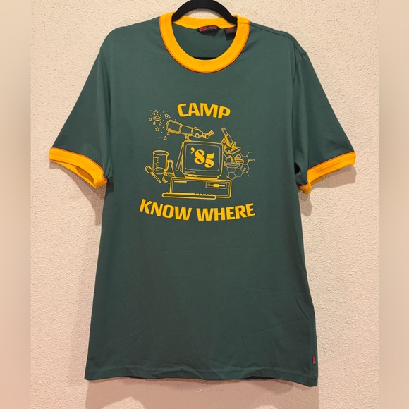 NWT Levi’s x Stranger Things “Camp Know Where” Ringer T-Shirt Men’s Large - Picture 1 of 4